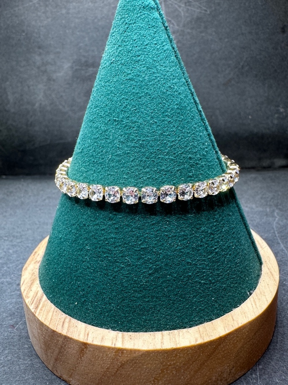 Gold Plated Cubic Zirconia Tennis Slider Bolo Bracelet - Picture 3 of 14